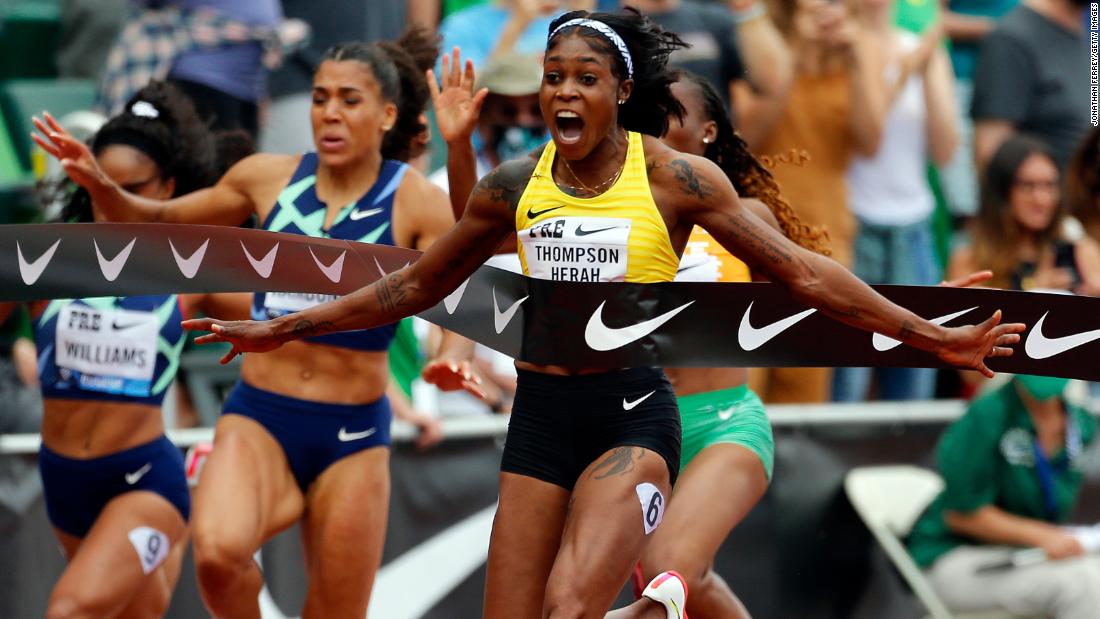 Elaine Thompson Herah Campeona Ol Mpica Corre La Segunda Carrera De