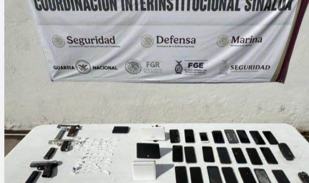 Pistolas, droga y celulares hallaron durante esculque de este lunes en el penal de Culiacán