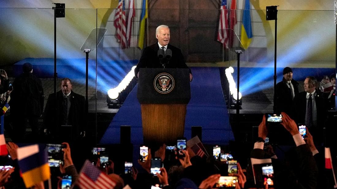 La guerra de Rusia en Ucrania, Biden da un discurso en Polonia