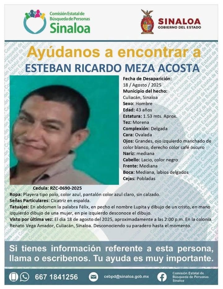Solicitan colaboración para localizar a Esteban Ricardo #CompartirEsAyudar