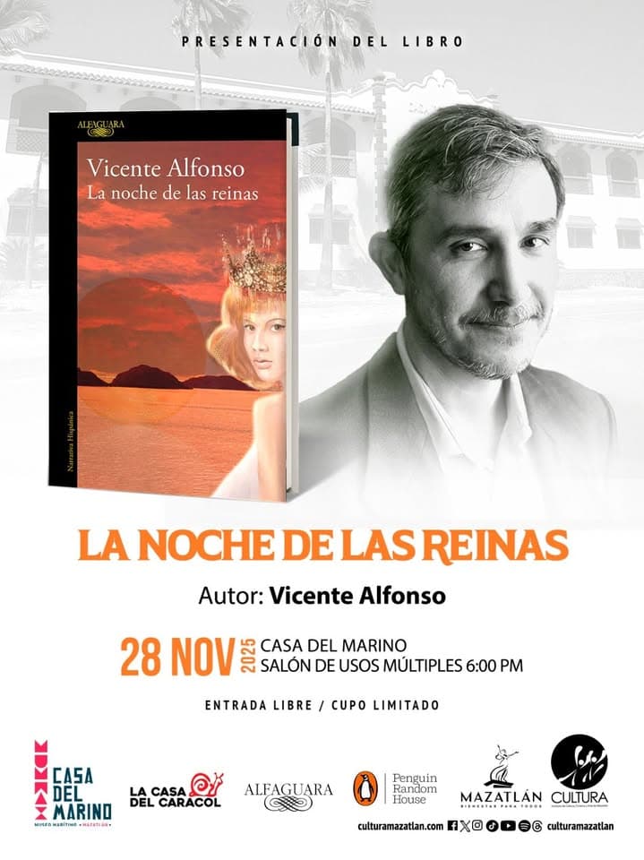 *Vicente Alfonso presentará en Casa del Marino su Novela "La noche de las reinas"*