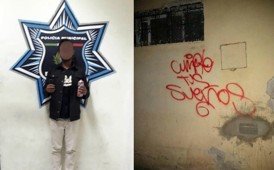 En Durango, detienen a hombre por pintar grafitis