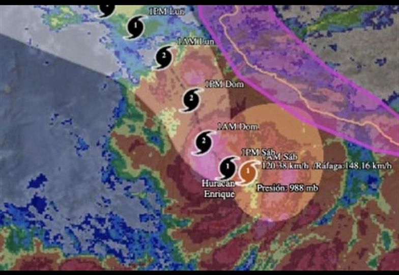 ESTA NOCHE Y MADRUGADA, EL HURACÁN «ENRIQUE» CATEGORÍA 1 PRODUCIRÁ LLUVIAS PUNTU ESTA NOCHE Y MADRUGADA, EL HURACÁN «ENRIQUE» CATEGORÍA 1 PRODUCIRÁ LLUVIAS PUNTU