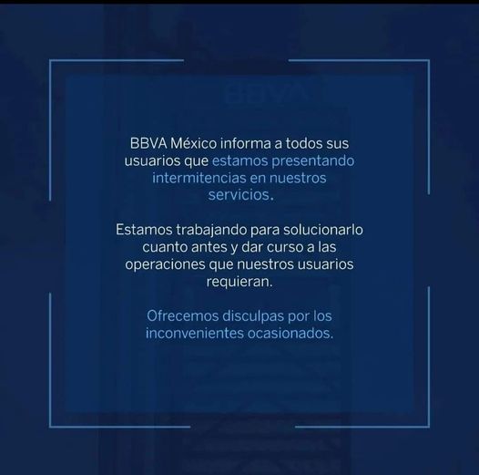 SE CAE EL SISTEMA FINANCIERO VIRTUAL DE BBVA. SE CAE EL SISTEMA FINANCIERO VIRTUAL DE BBVA.