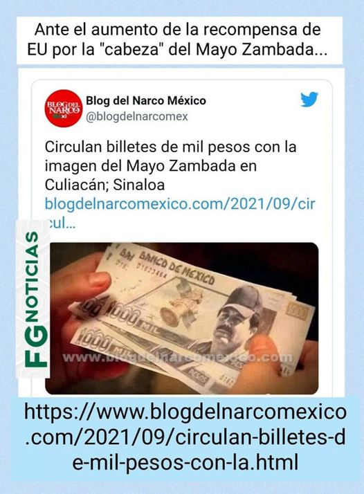 Aparecen en Culiacán billetes de mil pesos con la imagen del Mayo Zambada. Aparecen en Culiacán billetes de mil pesos con la imagen del Mayo Zambada.