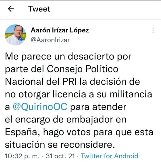 Se suman más voces de priistas distinguidos en contra del CEN del PRI y de su dirigente nacional Alejandro Moreno