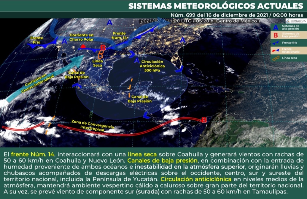 El SMN prevé temperaturas menores a 5°C en 20 estados