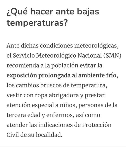 HACE FRIO Y HAY QUE CUIDARSE