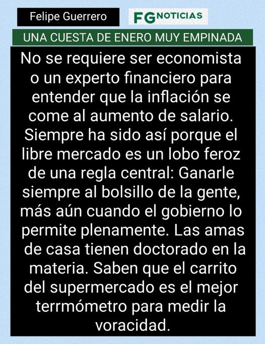 LA MUY EMPINADA CUESTA DE ENERO.