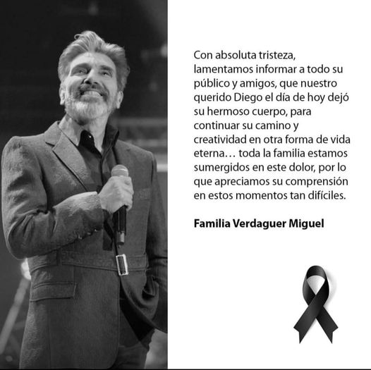 Lamentamos el sensible fallecimiento de Diego Verdaguer , Descanse en paz