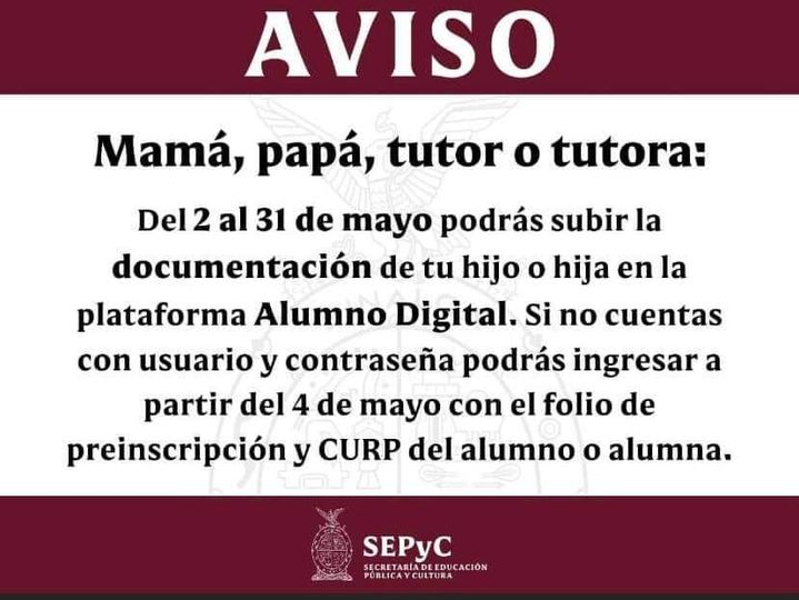 SEPYC INFORMA..
 ¡Atención padres de familia y tutores!
 Ya pueden ingresar a