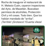 En cuanto se retiró el gobernador Rubén Rocha de inaugurar el restaurant de Hé