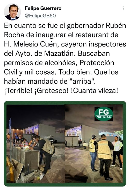 En cuanto se retiró el gobernador Rubén Rocha de inaugurar el restaurant de Hé