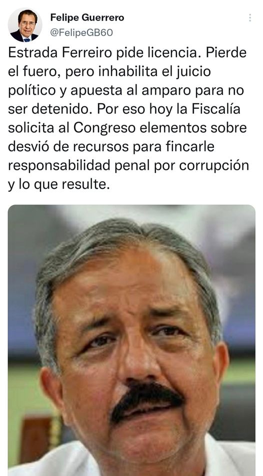 OTRA INVESTIGACIÓN PARA ESTRADA FERREIRO AHORA QUE NO TIENE FUERO CONSTITUCION