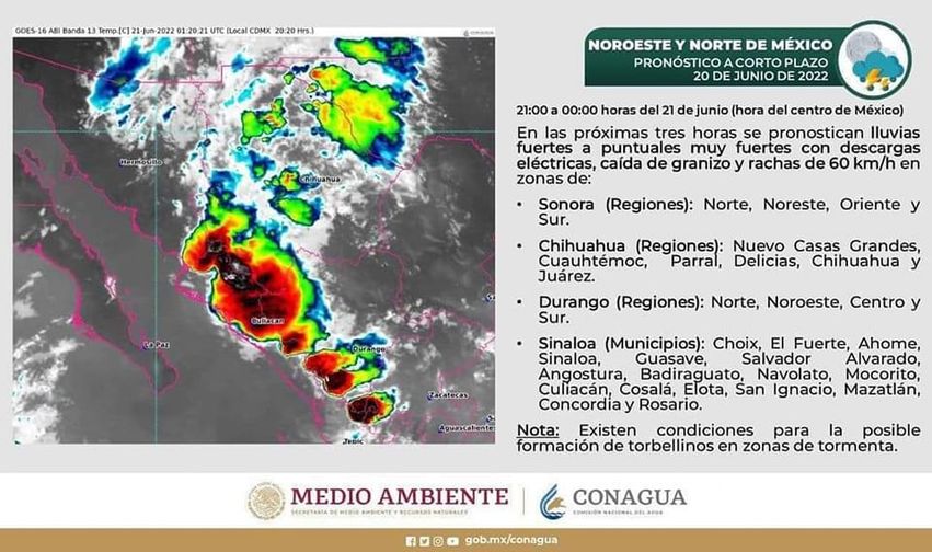 Potencial de lluvias en la region para las próximas horas Potencial de lluvias en la region para las próximas horas