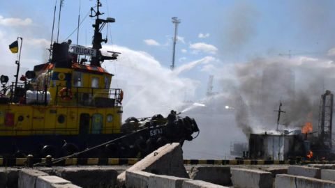 Foto proporcionada por la Oficina de Prensa del Ayuntamiento de Odesa el 23 de julio de 2022.