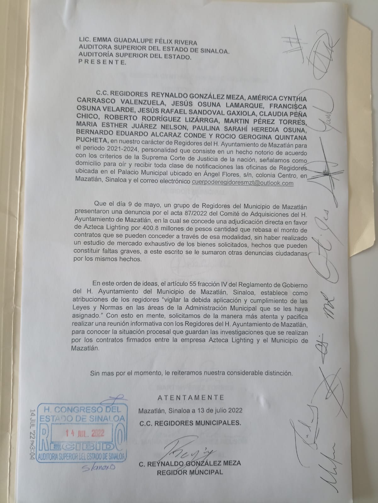 SOLICITA MAYORÍA DE REGIDORES DEL AYTO. DE MAZATLÁN, REUNIÓN CON TITULAR DE LA SOLICITA MAYORÍA DE REGIDORES DEL AYTO. DE MAZATLÁN, REUNIÓN CON TITULAR DE LA