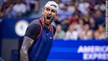 Kyrgios celebra contra Medvedev, su cuarta victoria contra el No. 1 del mundo en cinco encuentros.  