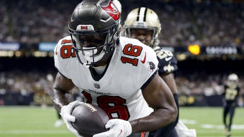 Breshad Perriman atrapa el pase de touchdown de Brady.
