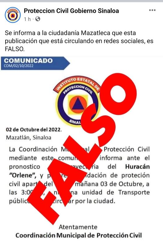 COMUNICADO FALSO…