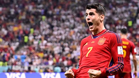 Álvaro Morata celebra tras marcar el gol inicial ante Alemania.