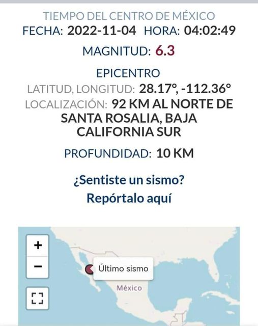 SISMO DE 6.3 EN MAR DE CORTEZ SE REGISTRA AL NORTE DE SANTA RISALÍA. SISMO DE 6.3 EN MAR DE CORTEZ SE REGISTRA AL NORTE DE SANTA RISALÍA.