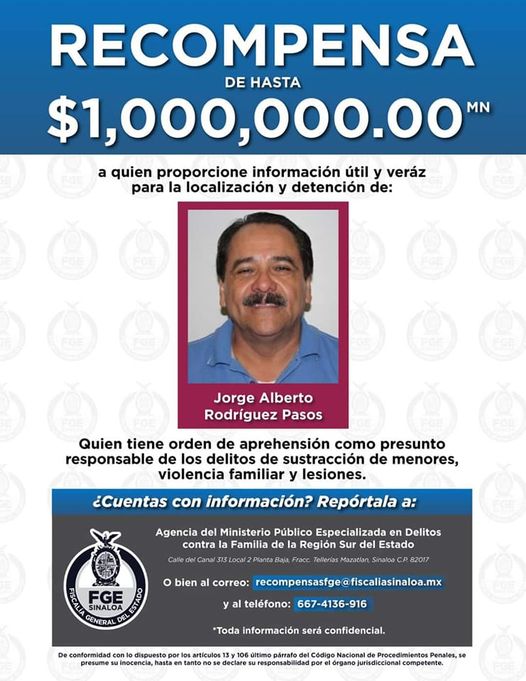 #ÚLTIMAHORA | Ofrece Fiscalía General del Estado recompensa de 1 mdp a quien pro #ÚLTIMAHORA | Ofrece Fiscalía General del Estado recompensa de 1 mdp a quien pro
