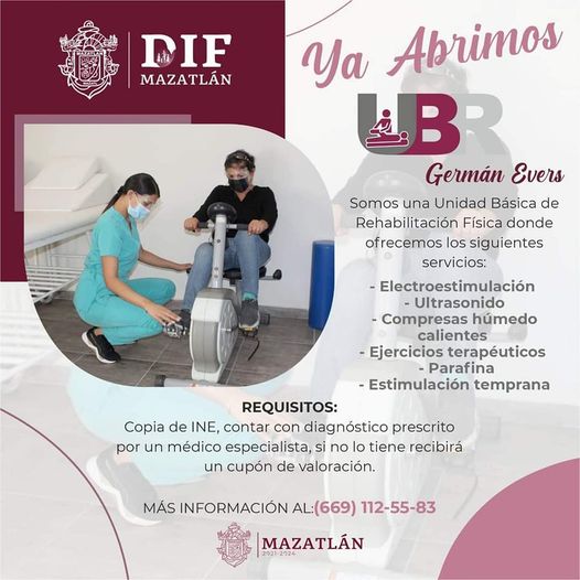 Anuncia DIF Mazatlán reapertura de UBR Germán Evers Anuncia DIF Mazatlán reapertura de UBR Germán Evers