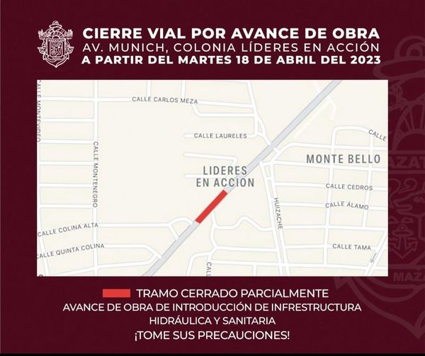 CIERRE VIAL POR AVANCE DE OBRA CIERRE VIAL POR AVANCE DE OBRA
