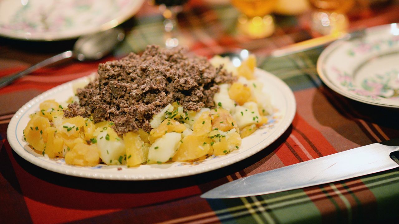 Haggis se sirve tradicionalmente con nabos.