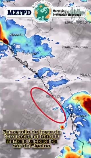 *Aviso de Tormenta Aislada*   Desarrollo de torre de tormentas matutinas frente