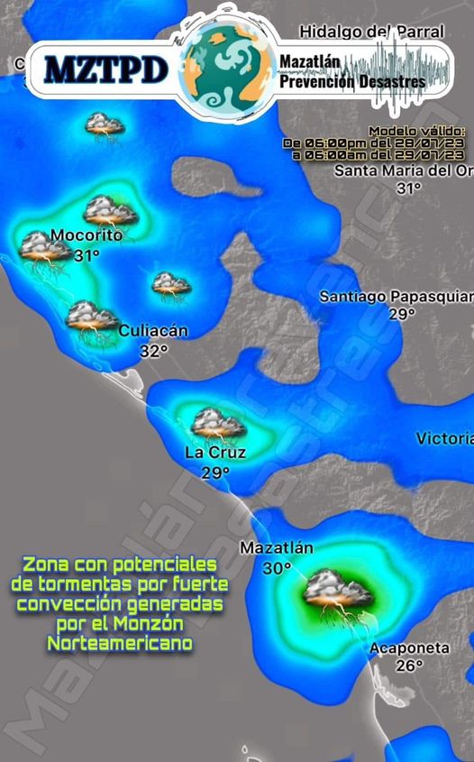 PREVÉN LLUVIAS  POR LA TARDE NOCHE DE ESTE VIERNES.,