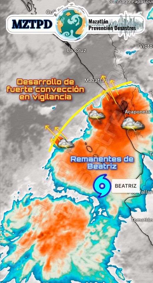 Remanentes de Beatriz La tormenta tropical Beatriz disminuye su fuerza y se dis Remanentes de Beatriz La tormenta tropical Beatriz disminuye su fuerza y se dis