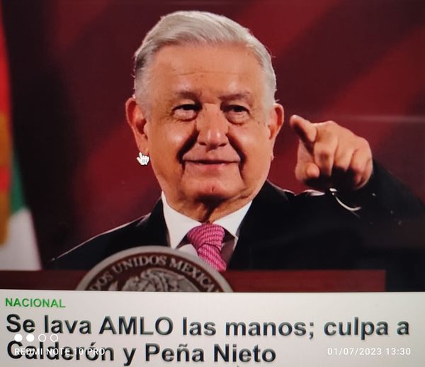 Y LÓPEZ OBRADOR SE LAVA LAS MANOS…CULPA A CALDERÓN Y A PEÑA NIETO.