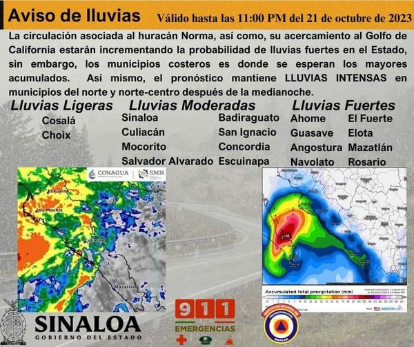 *Aviso de lluvias* *Aviso de lluvias*