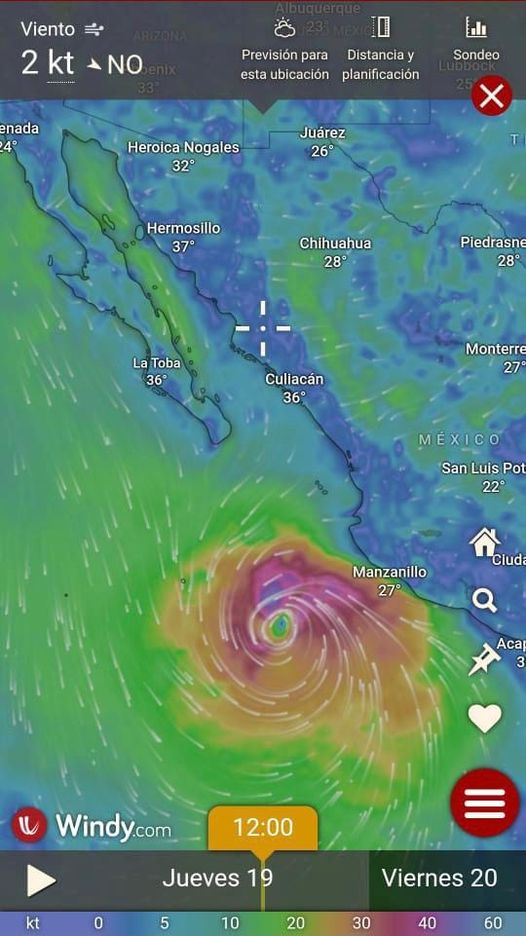 Los Mochis en alerta verde por huracán “Norma”.