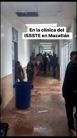 Es la clínica del ISSSTE en Mazatlán, con una lluviecita y se empieza a ver como