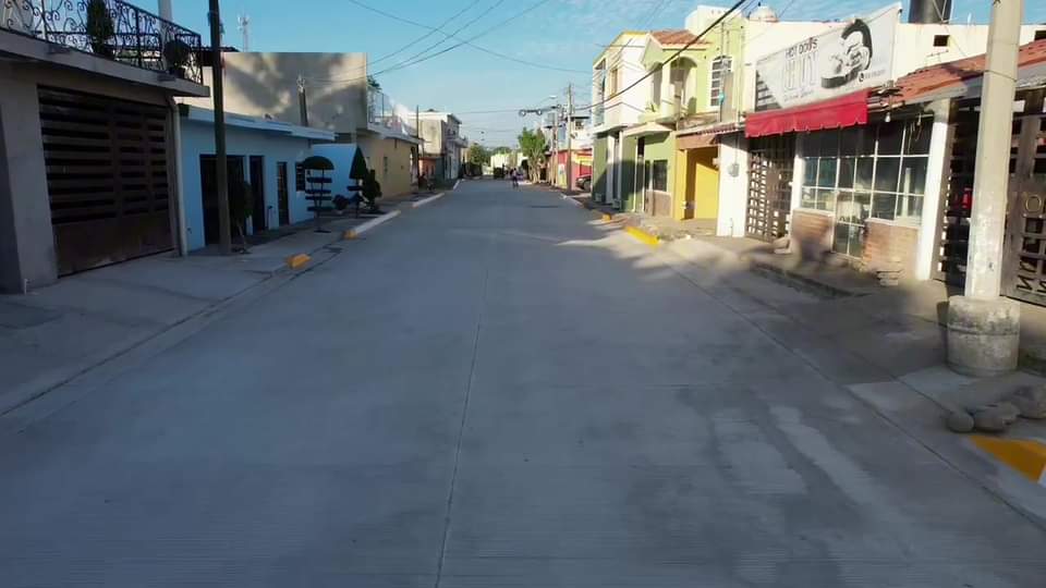 Inauguración de pavimentación de calle margarita maza de Juárez en Villaunion.
