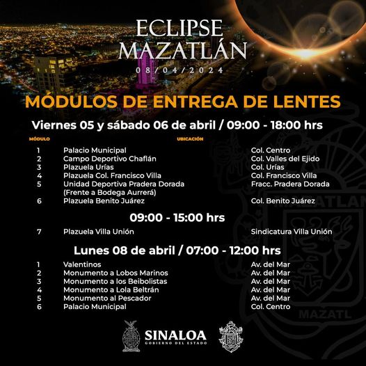 *Entrega de lentes gratuitos para observar el eclipse en Mazatlán.*