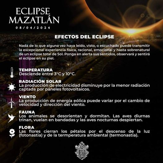 ¡Checa algunos de los efectos que se sentirán y observarán durante el eclipse!