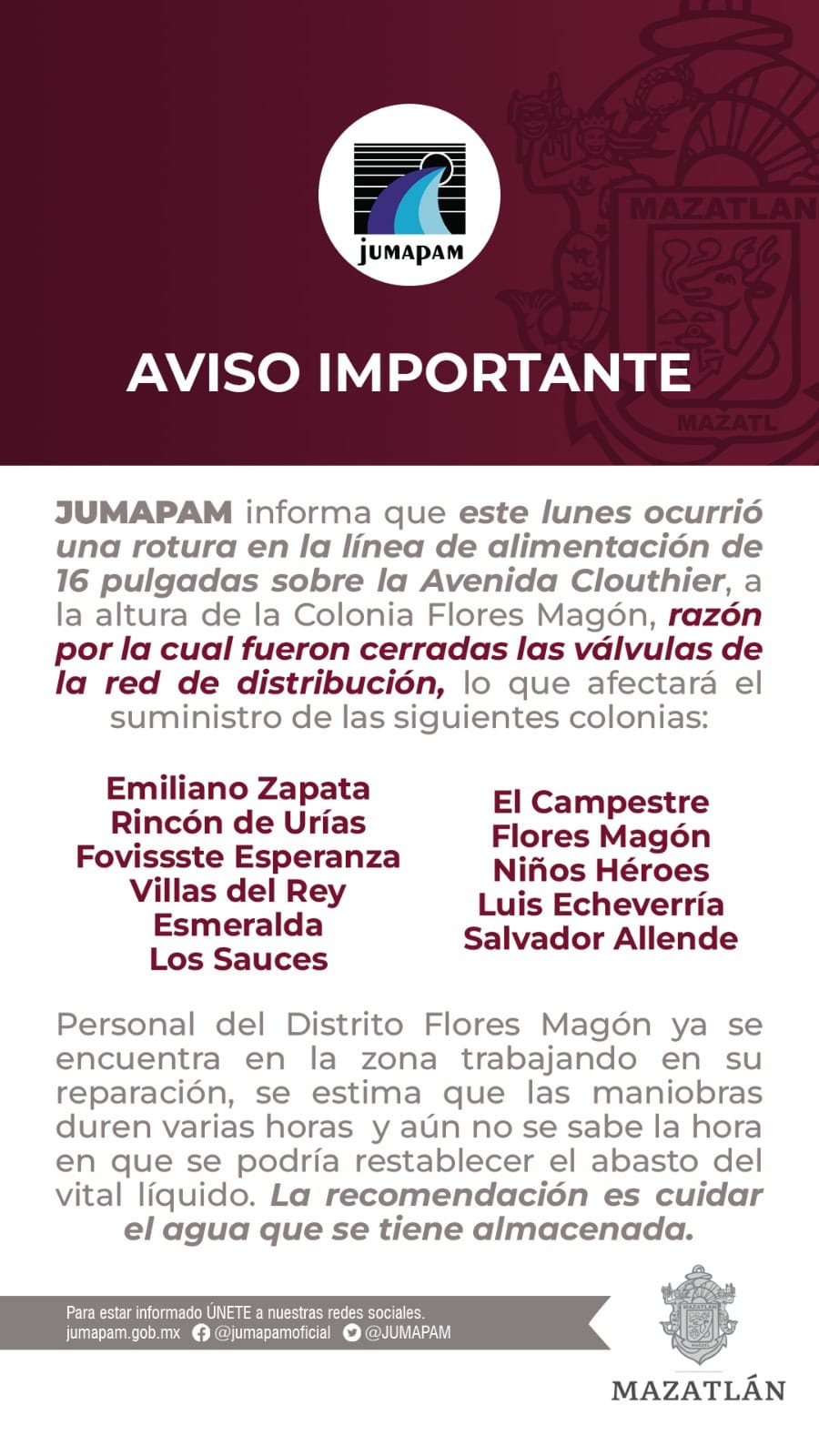 AVISO URGENTE AVISO URGENTE