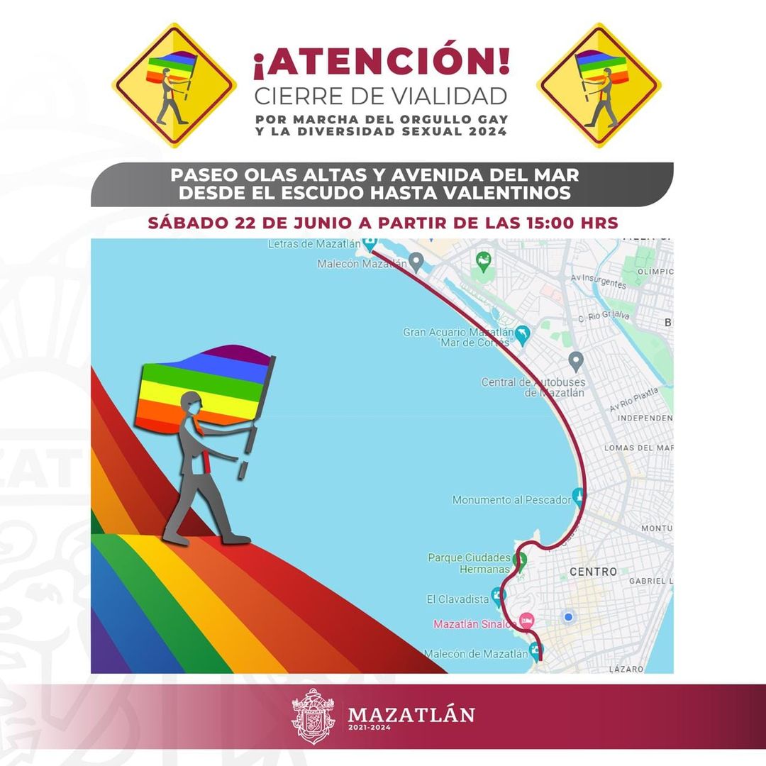 *Por desfile de la Diversidad Sexual, Tránsito Municipal cerrará circulación de