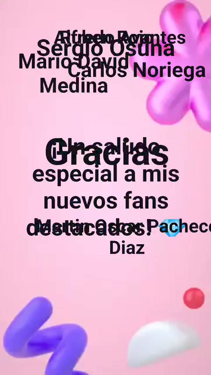 ¡Un saludo especial a mis nuevos fans destacados!  Sergio Osuna, Alfredo Avantes