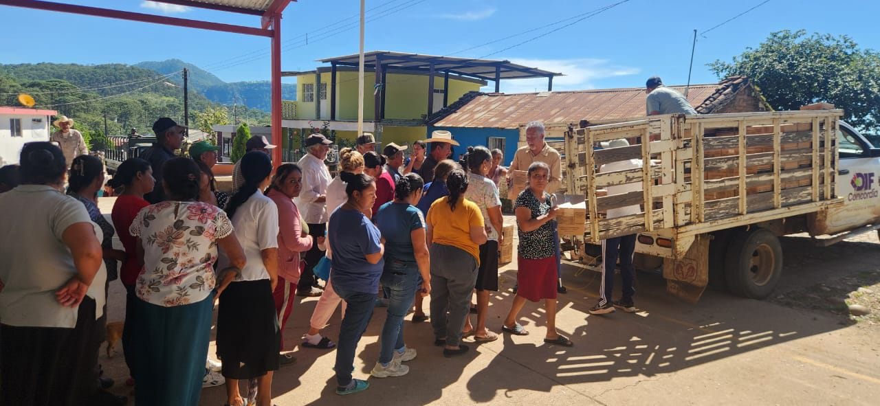 Llevan despensas a pobladores de la sierra de Concordia ante escasez de alimentos Llevan despensas a pobladores de la sierra de Concordia ante escasez de alimentos