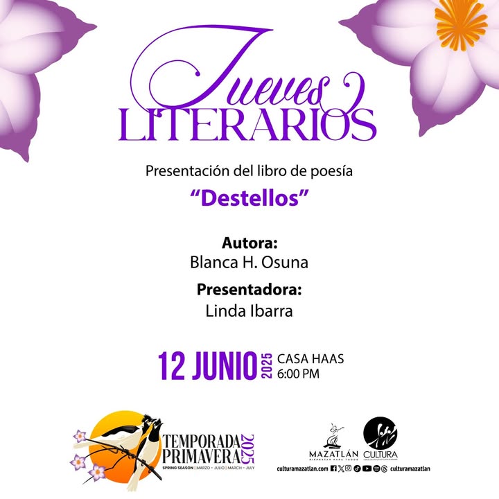 *La poeta Blanca Osuna presentará "Destellos" en Jueves Literario* *La poeta Blanca Osuna presentará "Destellos" en Jueves Literario*