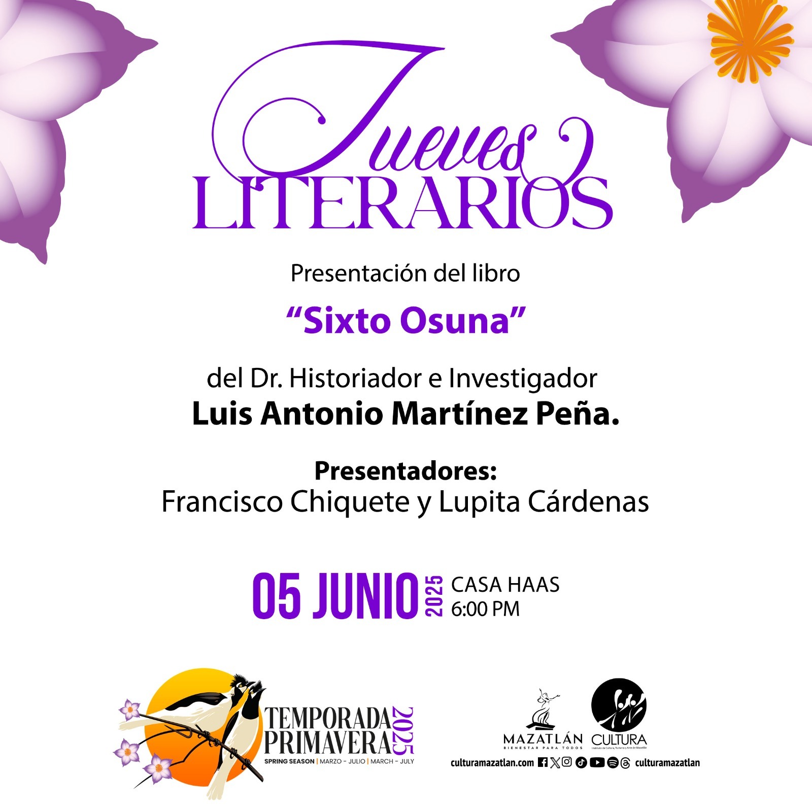 Libro “Sixto Osuna”, de Luis Antonio Martínez será presentado este Jueves Literario*