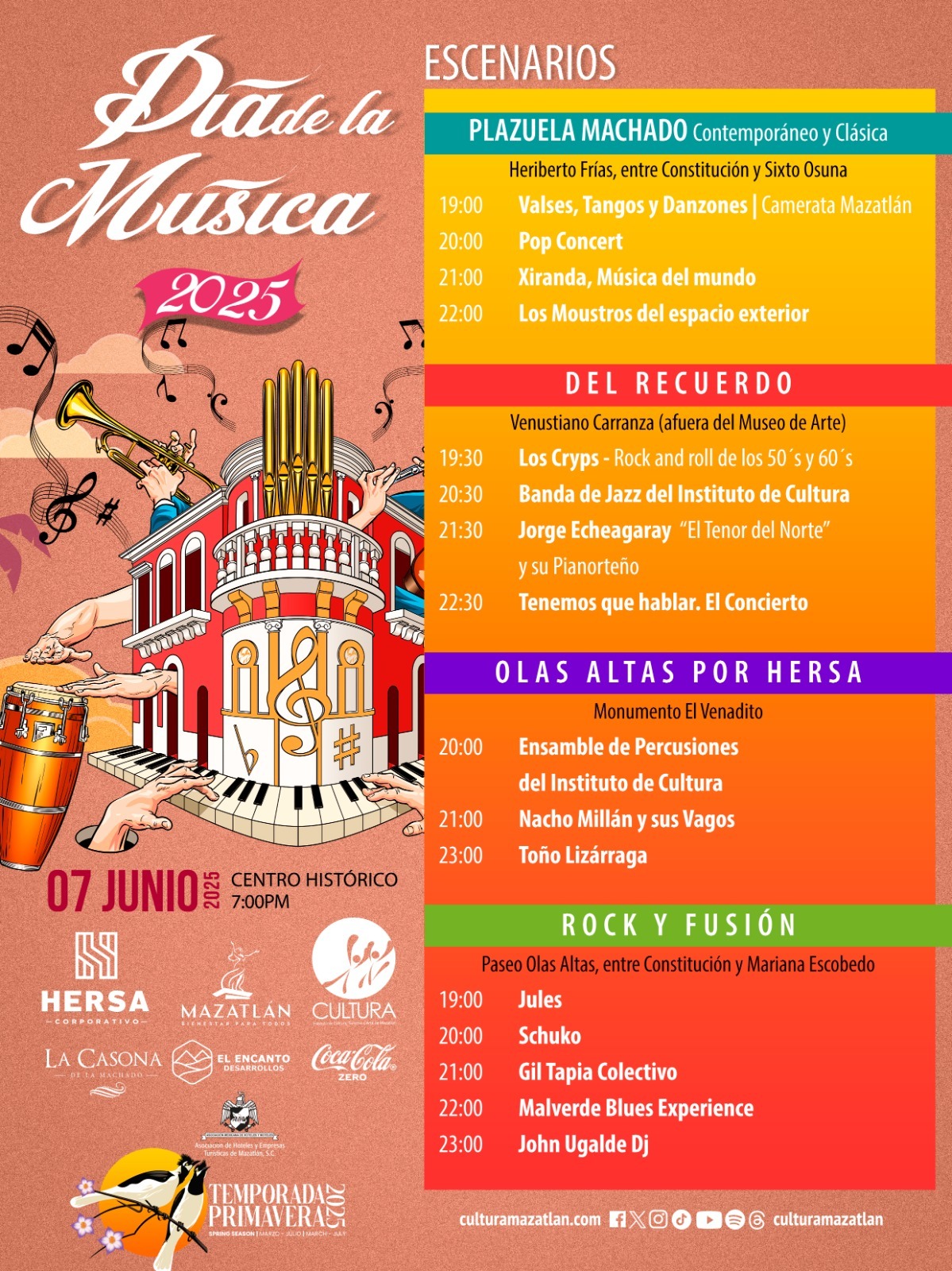 Olas Altas por HERSA, un escenario con tradición y talento sinaloense este Día de la Música*