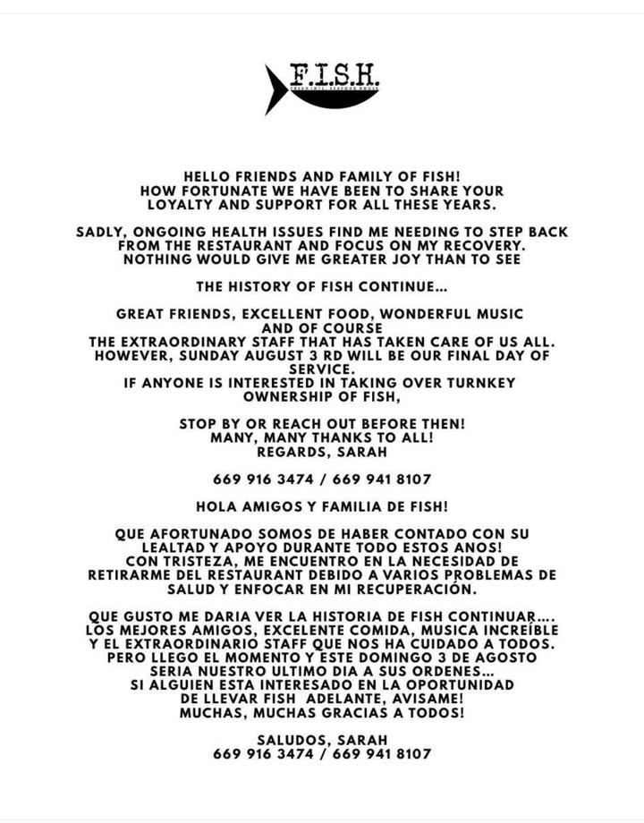 Y SIGUEN CERRANDO RESTAURANTES EN MAZATLÁN