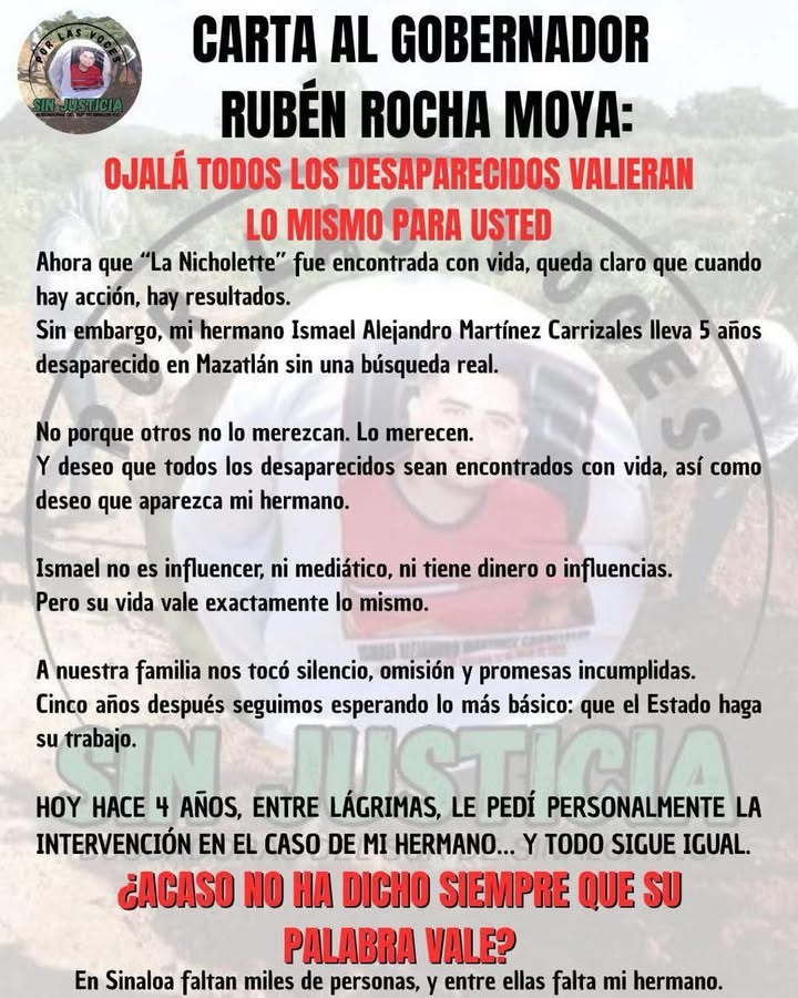 CARTA AL GOBERNADOR RUBÉN ROCHA MOYA
